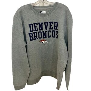 Denver Broncos NWT NFL Team Apparel Gray Crewneck Sweatshirt 2XL Official Nice!